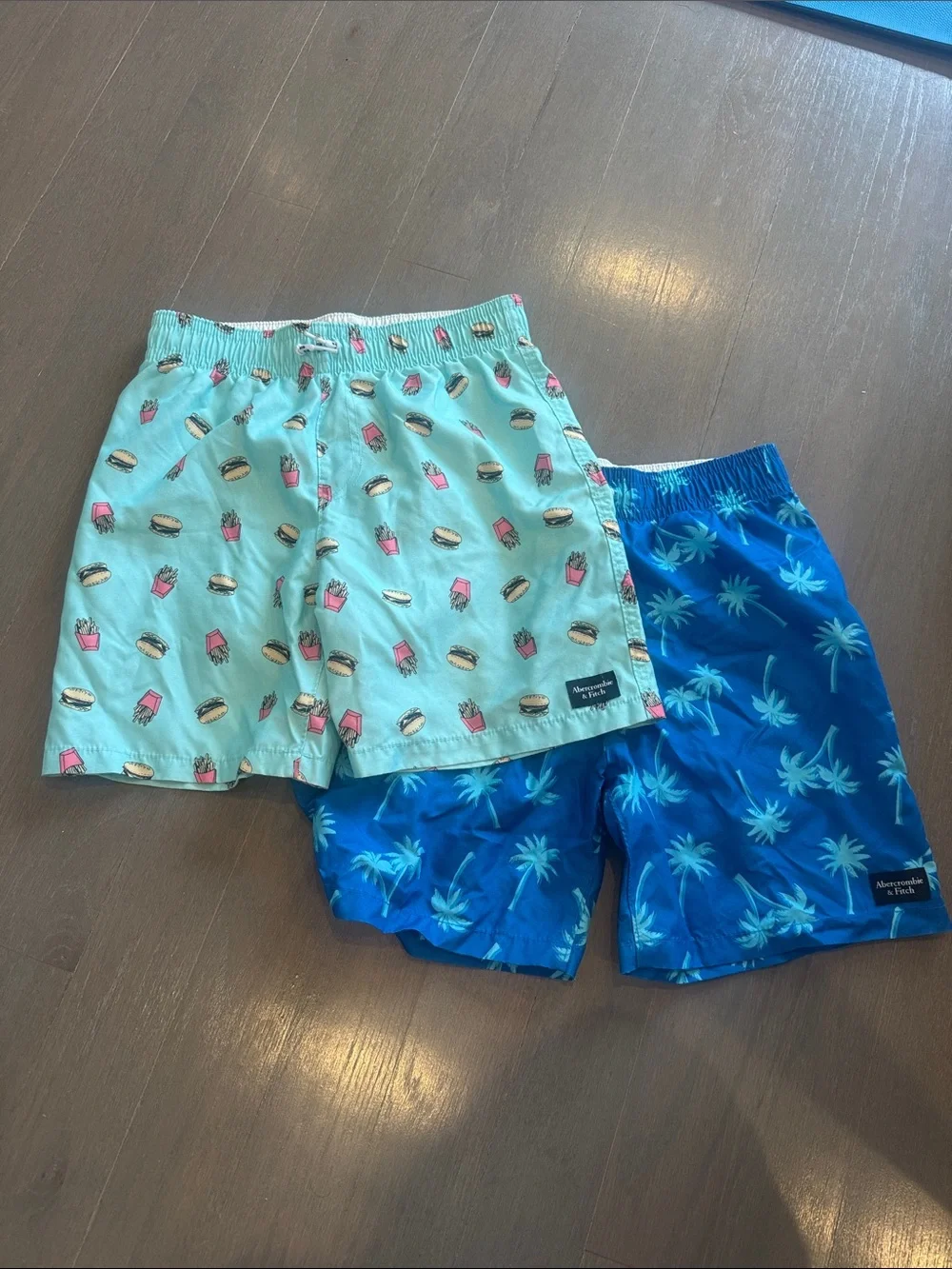 Abercrombie & Fitch Blue Palm Tree Swim Trunks